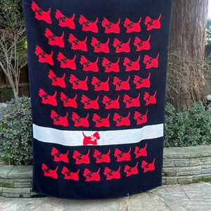 Biederlack USA Red and Black Scottie Dog Reversible Plush Blanket